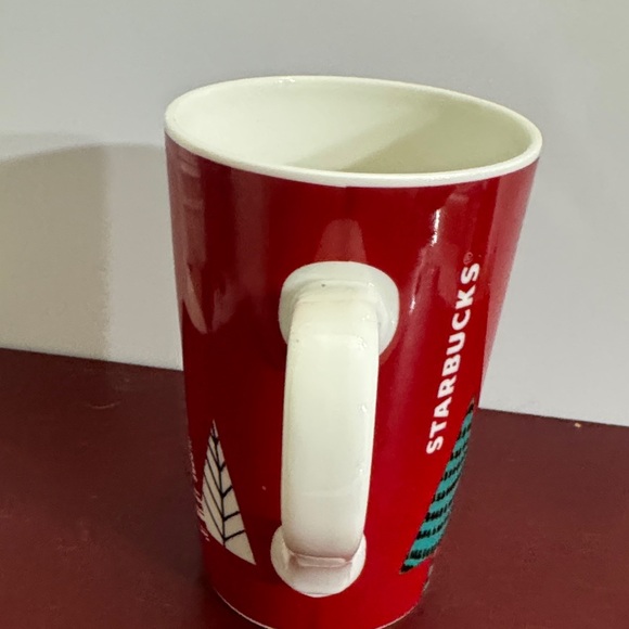 Starbucks 2017 Festive Red Mug with Tree Patterns - Picture 5 of 9